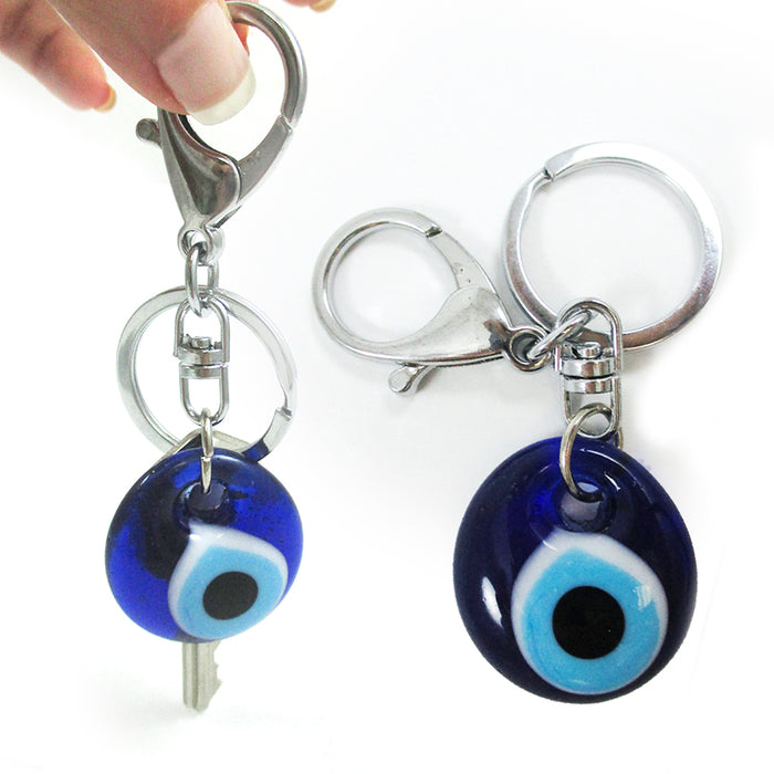 2 Hamsa Hand Charm Evil Eye Key Chain Good Lucky Nazar Kabbalah Protection Gift