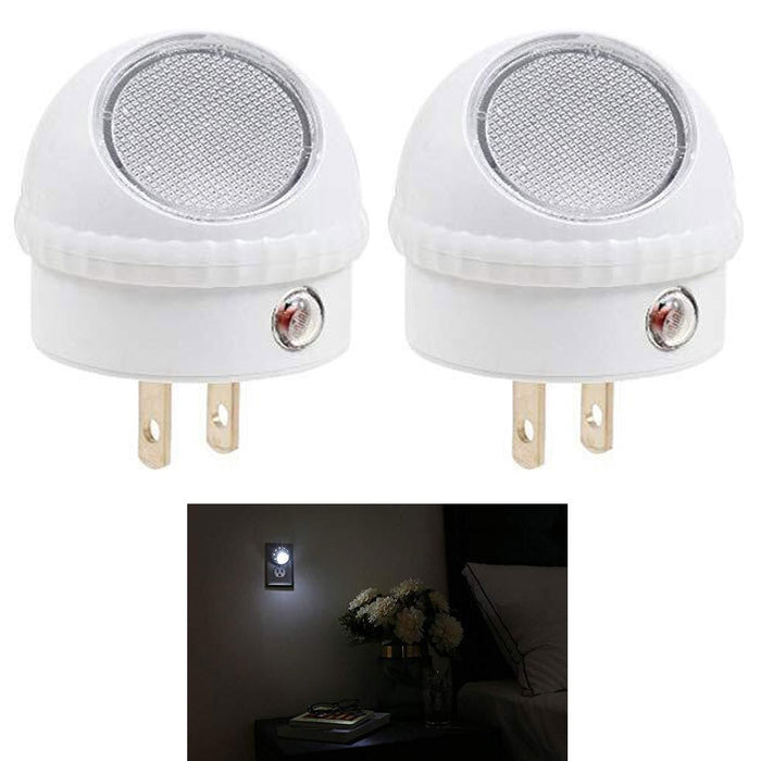 2 Pack Rotating LED Night Light Plug-In 360 Degree Spotlight Dusk to Dawn Sensor