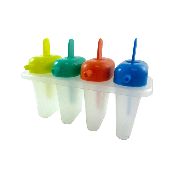 4 Freezer Ice Pop Maker Mold Popsicle Sip Straw Ice Cream Frozen Pops Cake Treat