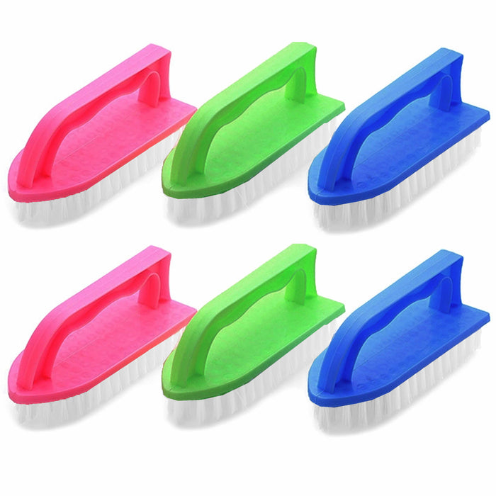 6 Pc Scrub Brush Hand Held Iron Handle Scrubber Multipurpose Cleaning Kitchen