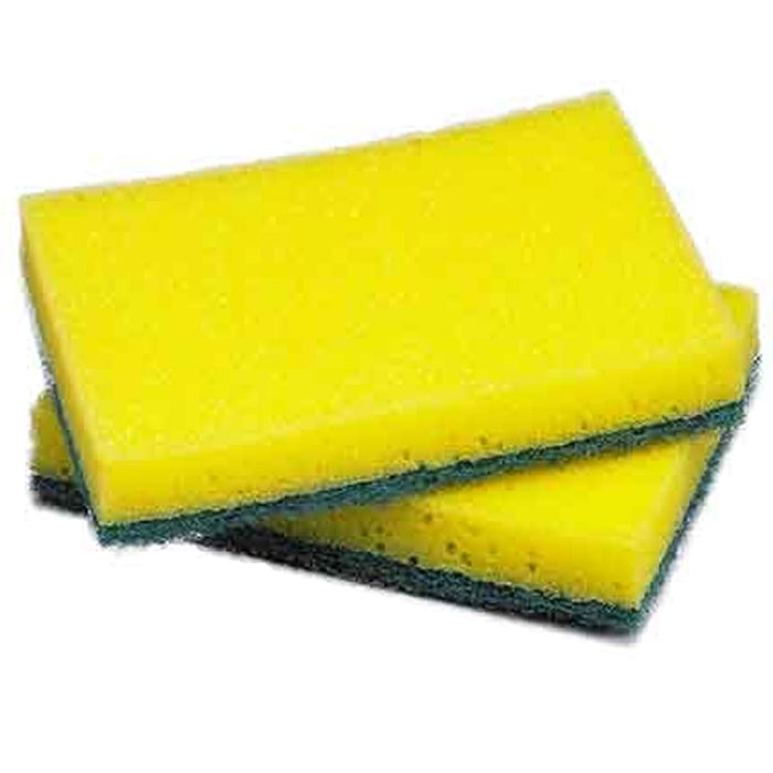 Yellow Sponges for Dishwashing on Blue Background Vertical Stock