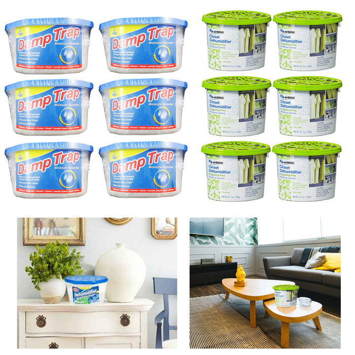 12PC Moisture Absorber Room Dehumidifier Odor Eliminator Closet Kitchen Basement