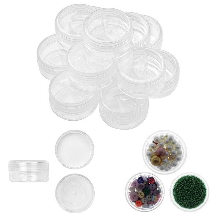 24PC Round Clear Plastic Storage Containers With Screw-On Lid Small Empty  Breads