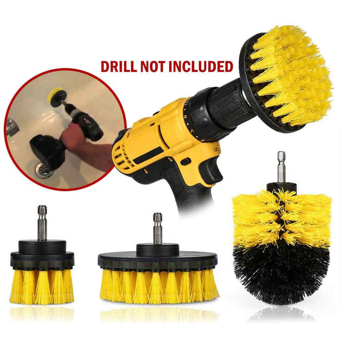 4pc Set Cleaning Drill Brush Kit Carpet Tile Power Scrubber Cleaner Attachment