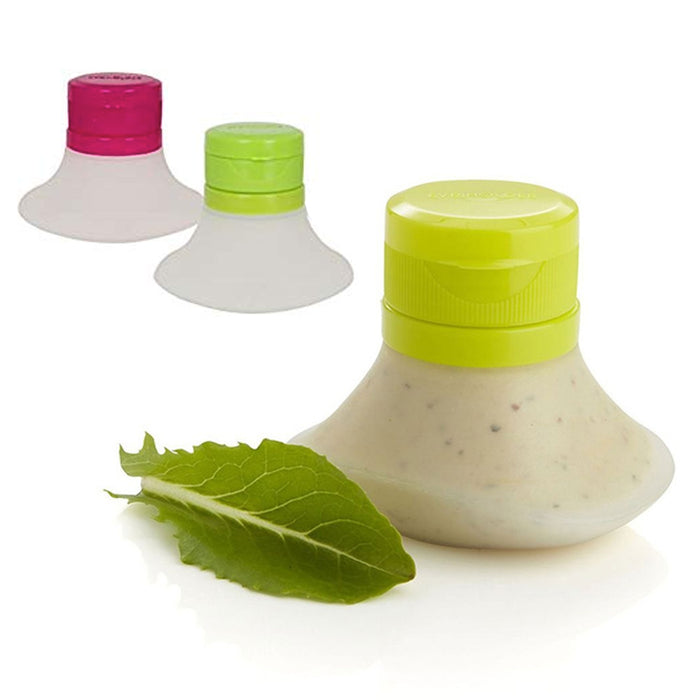 2 Pc Travel Condiment Container Salad Dressing Silicone Leak Proof Bottle Sauce