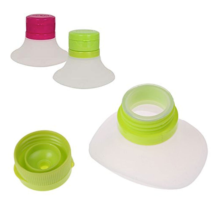 4 Pc Travel Saucer Condiment Container Salad Dressing Silicone Leak Proof Bottle