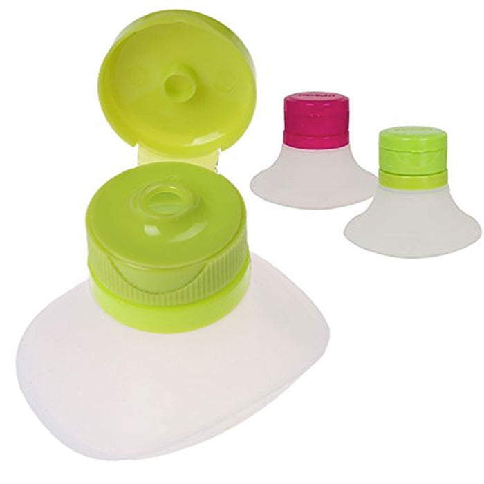 2 Pc Travel Condiment Container Salad Dressing Silicone Leak Proof Bottle Sauce