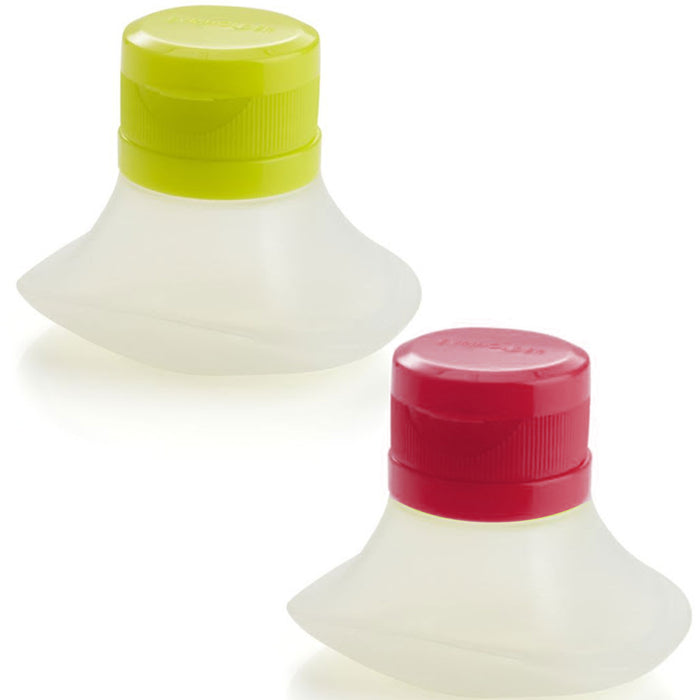 2 Pc Travel Condiment Container Salad Dressing Silicone Leak Proof Bottle Sauce