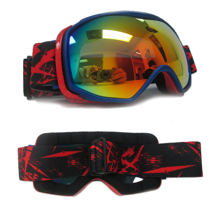 Adult Snowboard Ski Goggles Anti Fog Double Color Lens Eye Protection Glasses