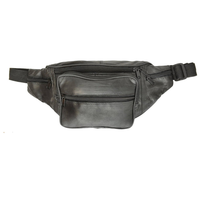 1 Mens Womens Genuine Leather Fanny Pack Pouch Waist Bag Slim Design Hiking Camp