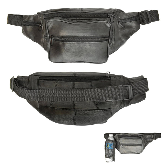 1 Mens Womens Genuine Leather Fanny Pack Pouch Waist Bag Slim Design Hiking Camp