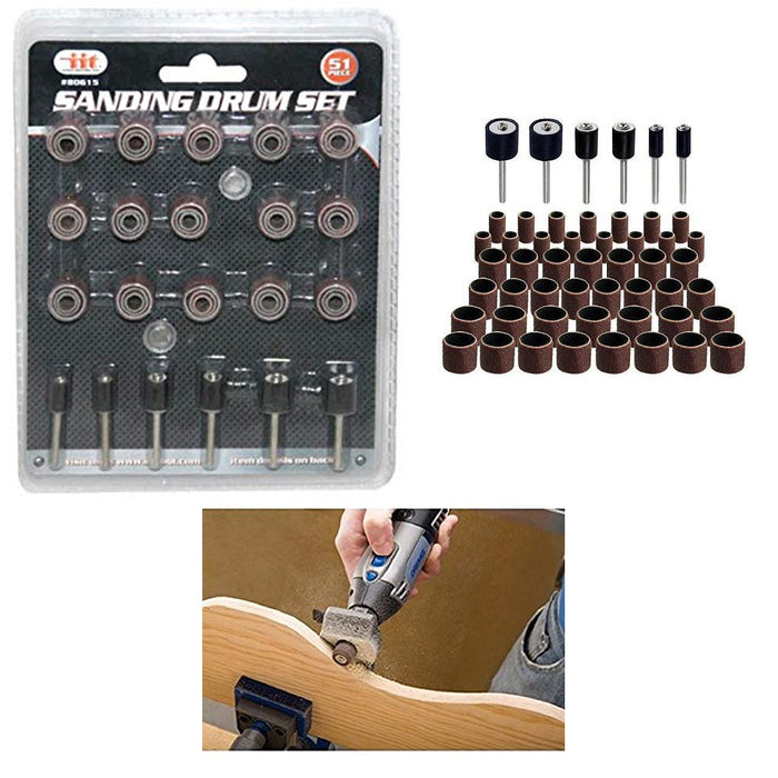 51 Pcs Drum Sanding Kit For Nail Drill Bits Dremel Accessories Rotary Tool Set