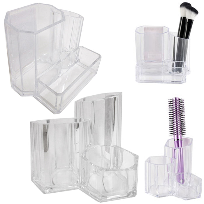 2 Clear Makeup Vanity Cosmetic Organizer Case Storage Jewelry Holder Box Make Up