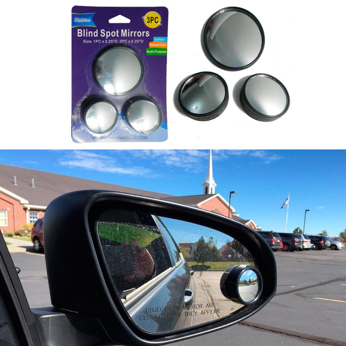 3 Pc Blind Spot Mirror Rear View Adhesive Wide Side Safety Angle Cars Trucks Van