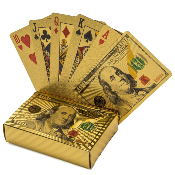 2 Decks Gold Playing Cards Certified 24k Foil Plated Card Poker Spades US Dollar