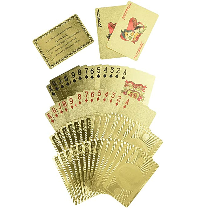 PLAYING CARDS HIGH QUALITY 24K GOLD FOIL NEWEST 100.00 BILL BENJAMIN FRANKLIN