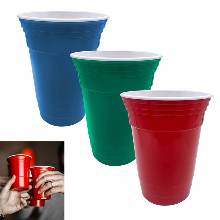 3 Pc Reusable Tumbler Beverage Party Cups Break Resistant Drinking PDQ Plastic