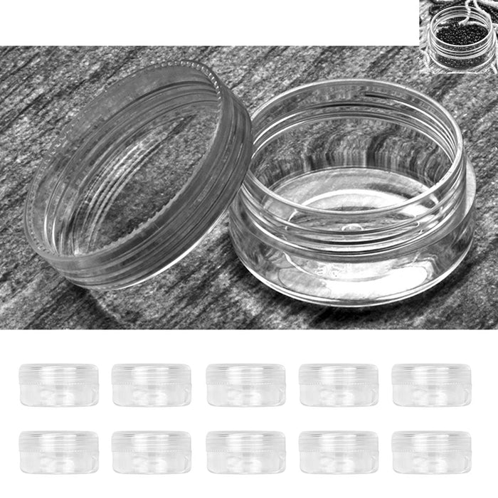 24PC Round Clear Plastic Storage Containers With Screw-On Lid Small Empty Breads