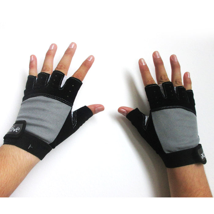 Cycling Gloves Padded Half Finger MTB Bike Sports Bicycle Strap Size S-M Black