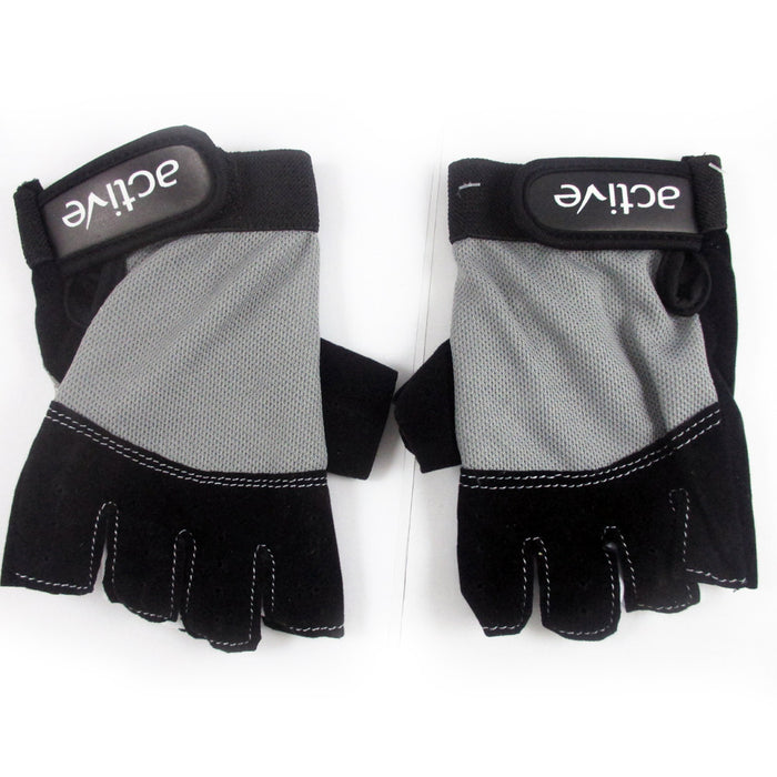 Cycling Gloves Padded Half Finger Bicycle MTB Bike Sports Strap Size M-L Black