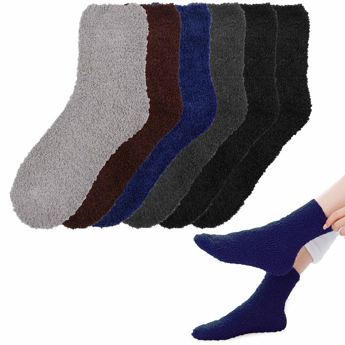 12 Pairs of Women's/Girl's Fuzzy Soft Plush Slipper Socks, Fluffy