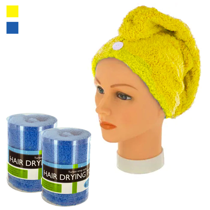 2 Turban Wrap Hair Drying Towel Bath Spa Head Cap Dryer Twist Dry Shower