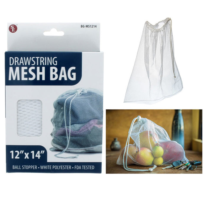 4 Pc Drawstring Mesh Bag Laundry Storage Wash Clothes Hamper Heavy Duty 12"X14"