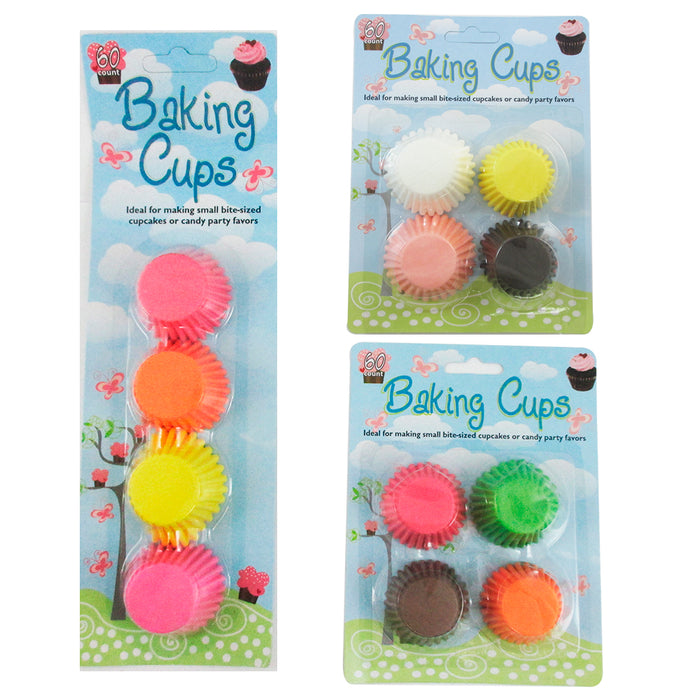 120 Mini Cupcake Liners Paper Baking Cups Cake Candy Cookie Muffin Bite Size New