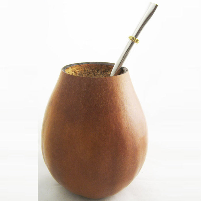 TRADITIONAL ARGENTINE MATE GOURD WITH STRAW BOMBILLA DRINK EASY 3357