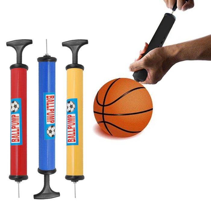 6X Sports Ball Pumps Hand Air W Needle Soccer Basketball Inflator Volleyball Toy