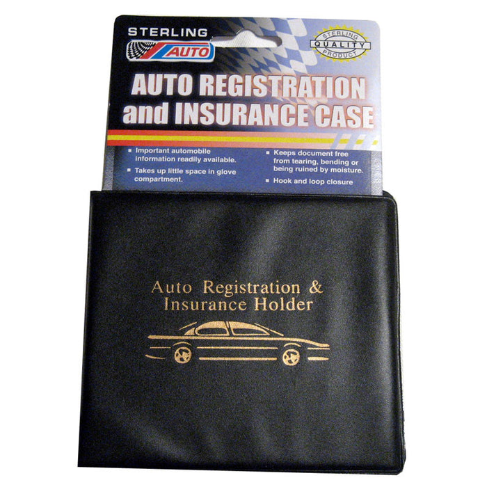 Auto Car Truck Registration Insurance Document Holder Wallet Black Case Id Card