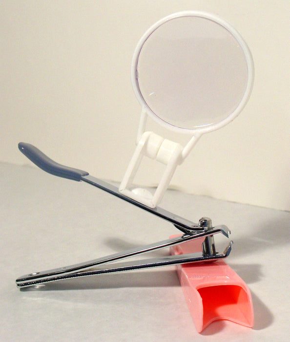 Clip Nail Clipper Built-In 2X Magnifier Toenail Fingernail Pedicure Senior Adult