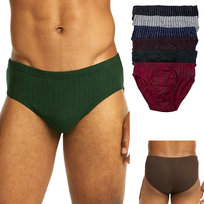 6-Pack Breathable Cotton Bikini Briefs | Low Rise Solid Color Underwear for  Men