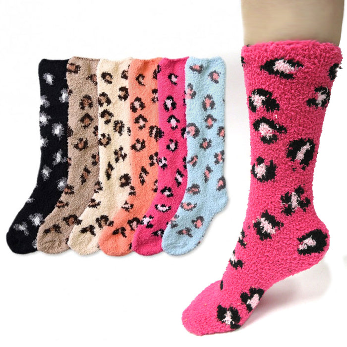 3 Pair Women Plush Girl Winter Socks Long Knee High Cozy Fuzzy 9-11 Slipper Warm