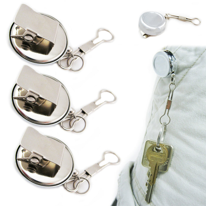  Heavy Duty Badge Reel with Metal Cord and Belt Clip