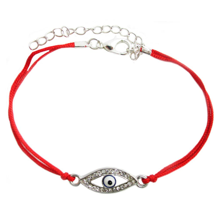 Evil Eye Kabbalah Bracelet Nazar Protection Lucky Red String Silver Adjustable