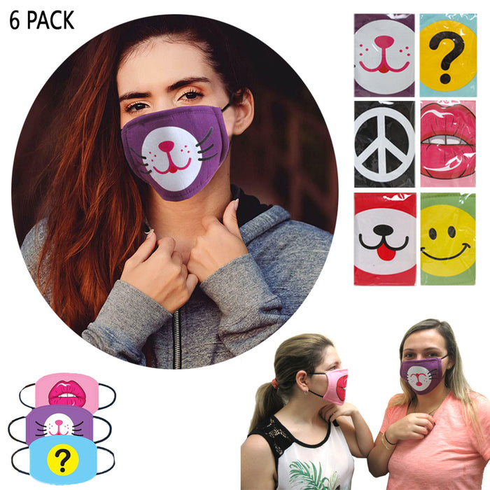 6 Pack Cotton Face Masks Anti Dust Mouth Cover Earloop Safety Respirator Filter