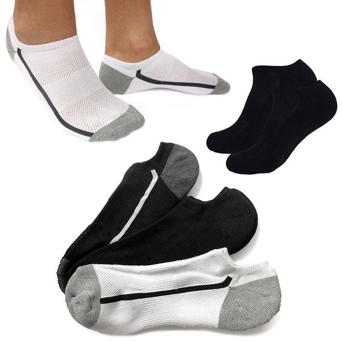 12 Pairs No Show Breathable Ankle Socks Low Cut Non Slip Sports 10-13 Men Woman