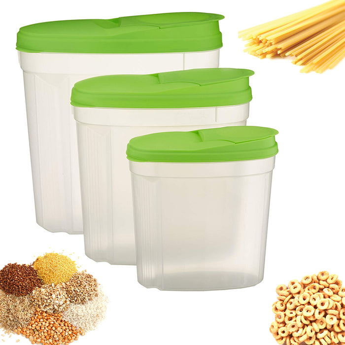 3 Piece Plastic Cereal Dispenser Dry Food Storage Container Set