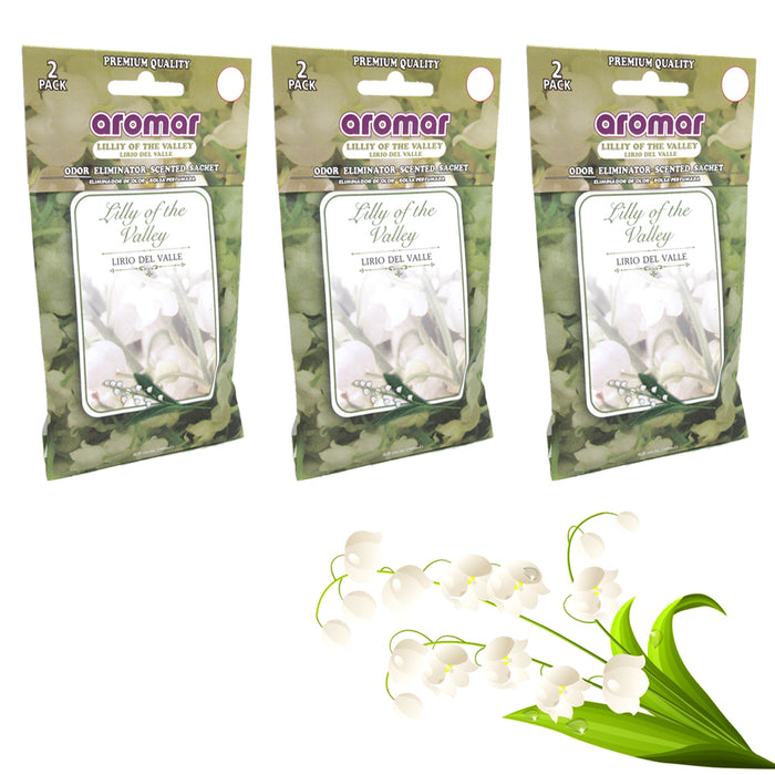 6 Lilliy of the Valley Scented Aroma Sachet Drawer Bag Air Freshener Fresh Scent