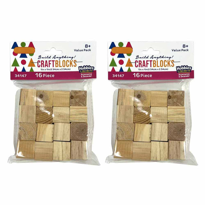 Wood Blocks for Crafts, Unfinished Wood Cubes, 2 cm Natural Wooden