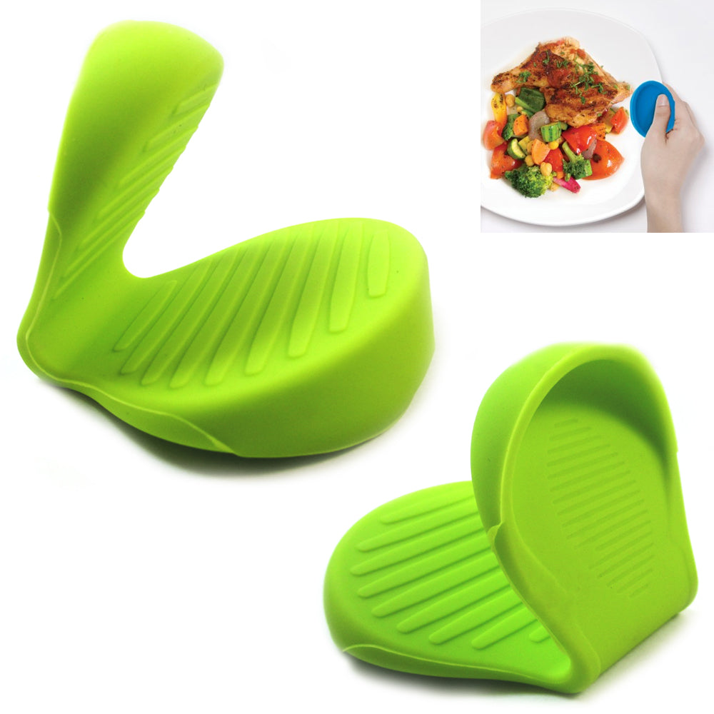 Non Slip Mini Oven Mitts Heat Resistant Pot Holder Mini For Kitchen Cooking  Baking Grilling From Hot Plate Pot Dish And Bowl(2pcs, Green)