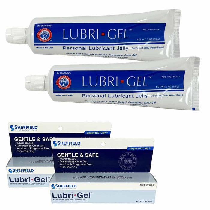 2 Pack Lubri Gel Personal Lubricant Water Based Natural Feeling Jelly Lube 6oz