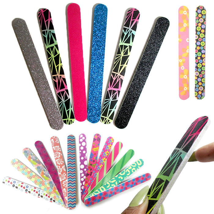 12 Pieces Nail Files Professional Double Sided Emery Board Grit Manicure Designs