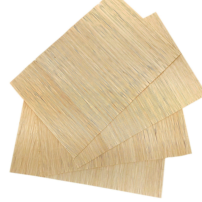 Set of 4 Bamboo Placemats Dinner Table Rollup Mats Natural Decor Party 30x45cm