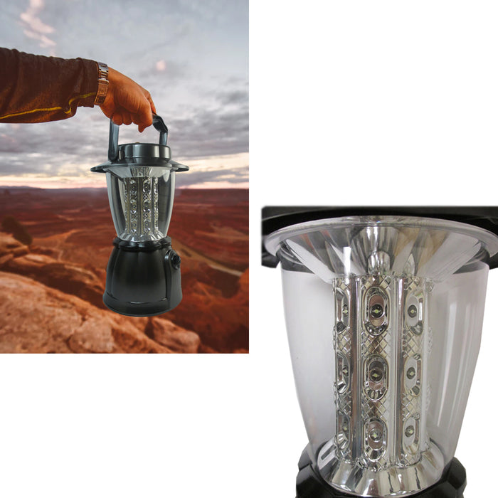 Super Lantern Emergency 24 LED Lights Portable Cordless Outdoors Lamp W/ Compass