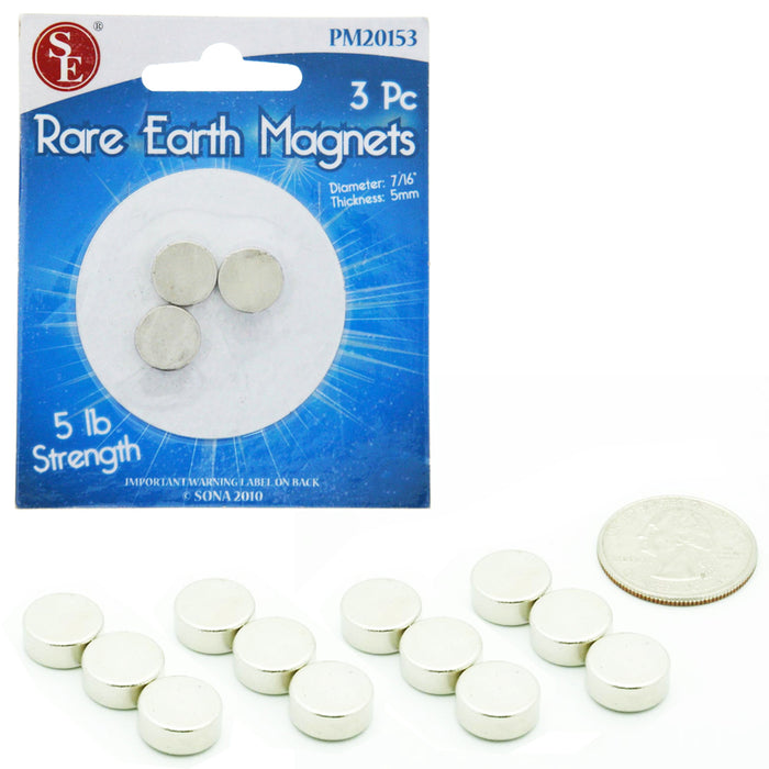 12 Pc Rare Earth Magnet Super Strong 5 Lb Disc 0.43" Thick Round Neodymium 5mm !