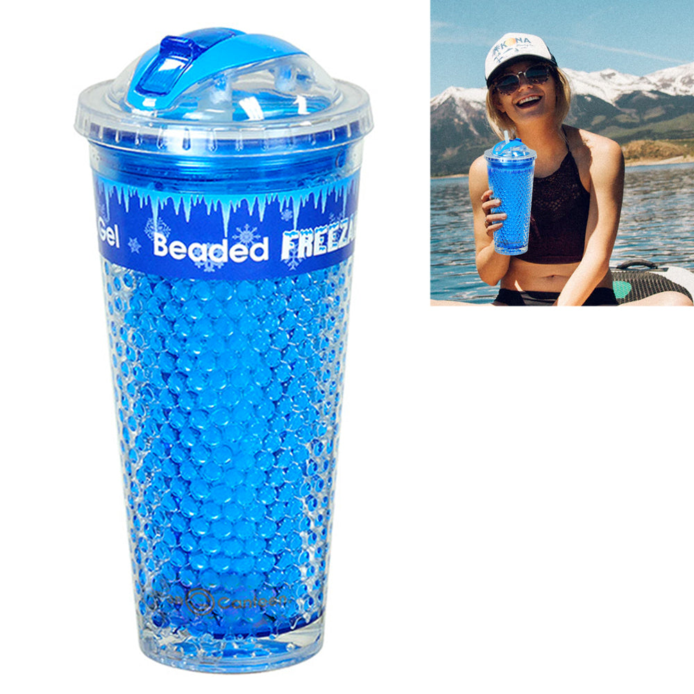 14oz Glitter Water Bottle Double Layer Tumbler With Straw Water