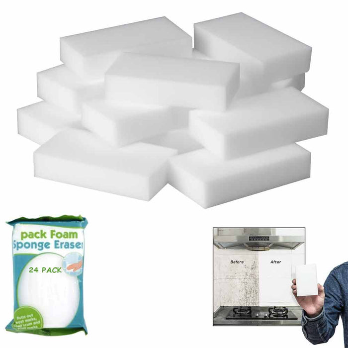 24 PC Magic Eraser Sponge Bathroom Shower Kitchen Cleaning Multi Purpose Scrub