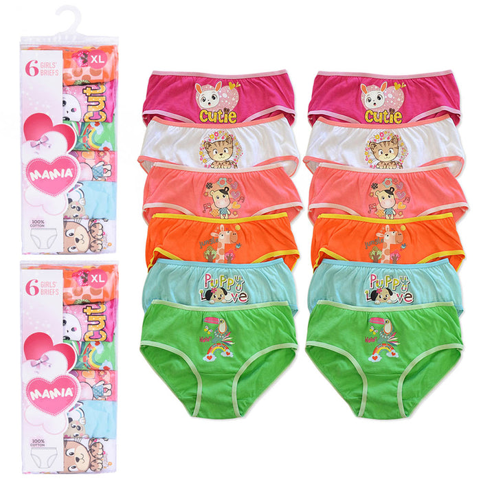 12 Pack Girls Cotton Underwear Breathable Comfort Panty Briefs Toddler Undies S